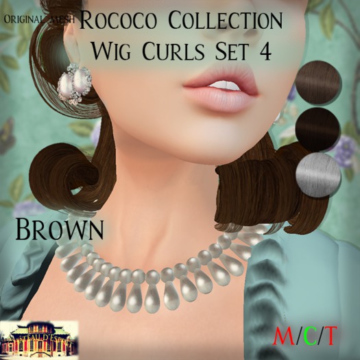 ~CdE~ Rococo Wig Curls Set 4 BROWN