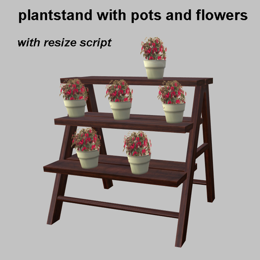 plant stand with pots & flowers (with resize script)