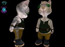 Dinkie Psy-trance Chic - DARK GREEN & MUSTARD
