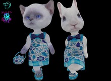 Dinkie Blue Birds Cocktail Bow Dress Set