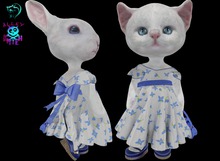 Dinkie Blue Flowers Bow Dress Set