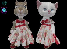 Dinkie Red Flowers Bow Dress Set