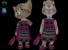 Dinkie Tribal Funk Cocktail Bow Dress Set