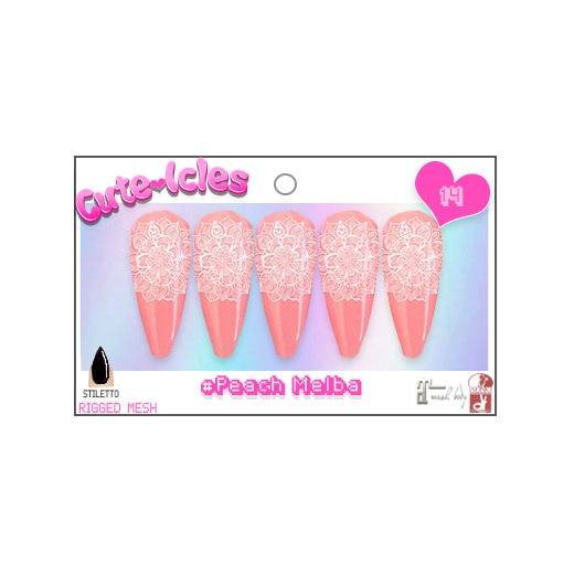 *CUTE*ICLES- Peach Melba Mesh Nails