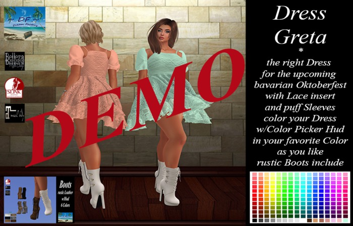 ~DF~DEMO Dress Greta w/Hud