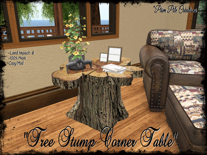 ~PPC~ Tree Stump Corner Table