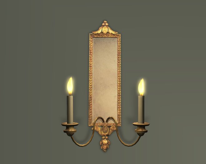 ANTIQUE WALL LIGHT CANDELABRA MIRROR, COPY MOD MANY FEATURES