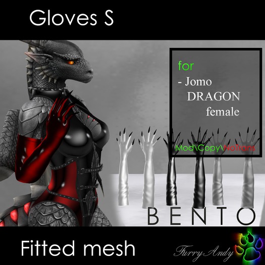 DEMO - Furry Andy - Gloves S Bento - Jomo Dragon Female