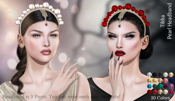 [hh] Tikka Pearl Headband (3 Pieces)