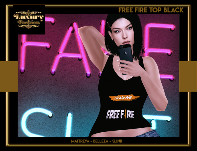 [LF] Free Fire Top Black
