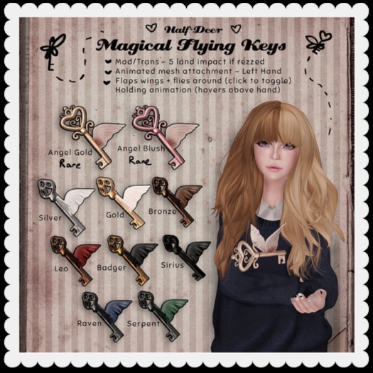 +Half-Deer+ Magical Flying Key - Angel Blush RARE