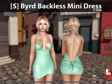 [S] Byrd Backless Mini Dress Cyan