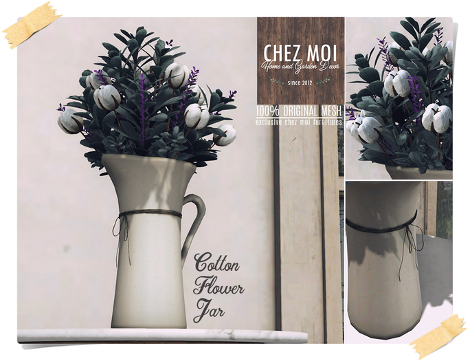 Cotton Flower Jar ♥ CHEZ MOI