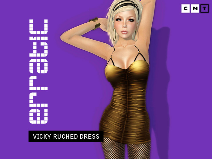 erratic / vicky - ruched dress / gold