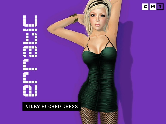 erratic / vicky - ruched dress / green