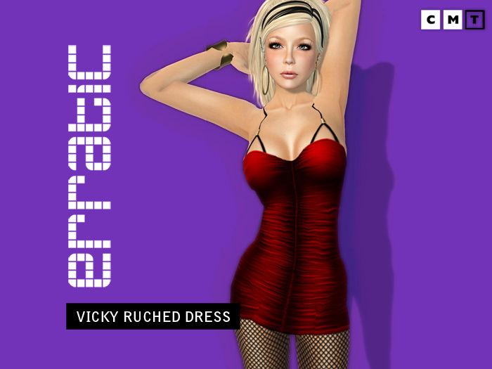 erratic / vicky - ruched dress / red