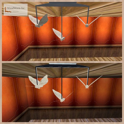 overhead lights in butterfly design