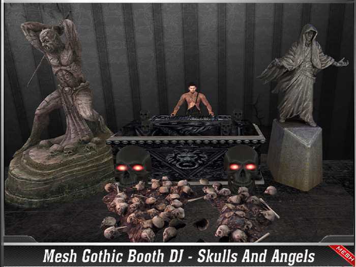 [Mesh ] Gothic Booth DJ Skulls And Angels