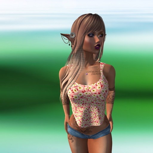 Essence of Ribbed Tank Pink Floral