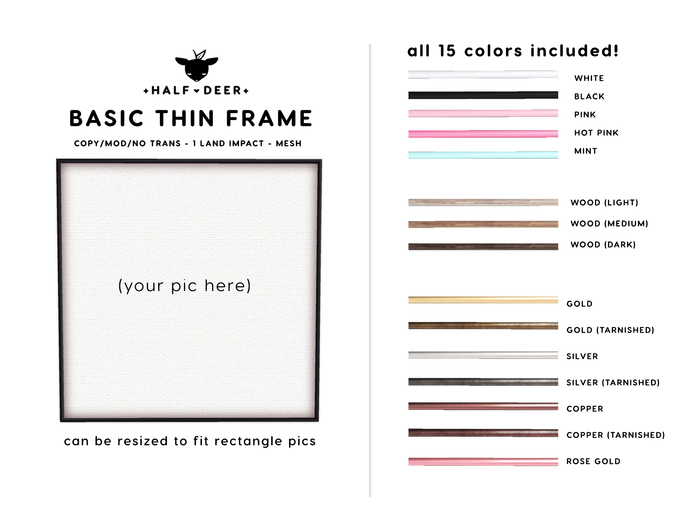 +Half-Deer+ Basic Thin Frame [15 Colors]