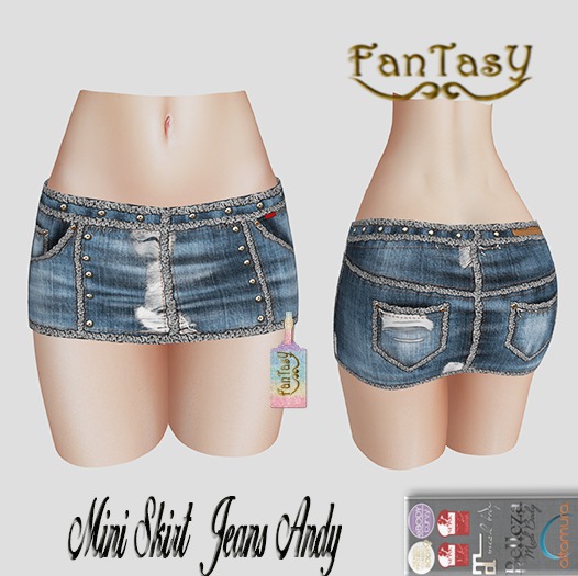 !FANTASY: Mini Skirt Jeans Andy Blue
