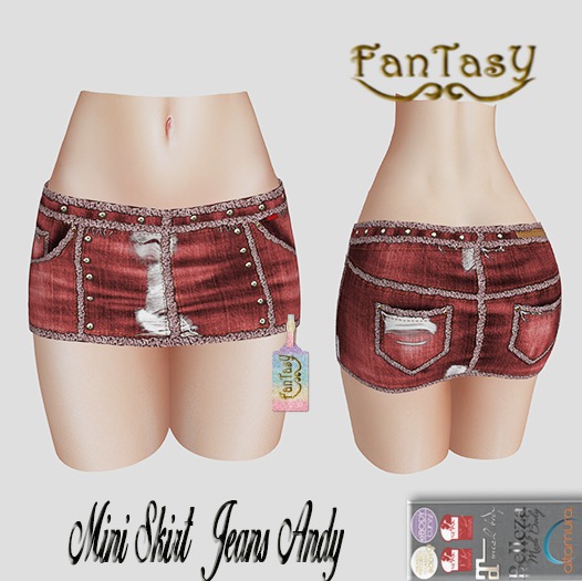 !FANTASY: Mini Skirt Jeans Andy Red