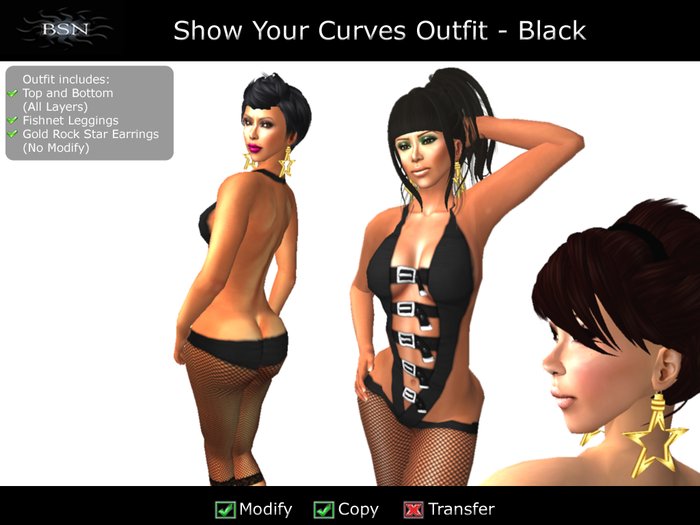 BSN Show Your Curves Outfit - Black