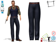  Dae Obj FBX Men's Classic Navy Trousers With Brown Belt Slink Male, Belleza Jake, Signature Gianni