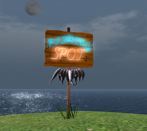 Fishing Spot Neon Sign Post from Neon 49