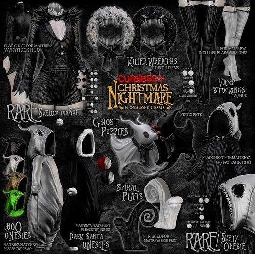 CURELESS[+] Christmas Nightmare / Vamp Stockings / WHITE