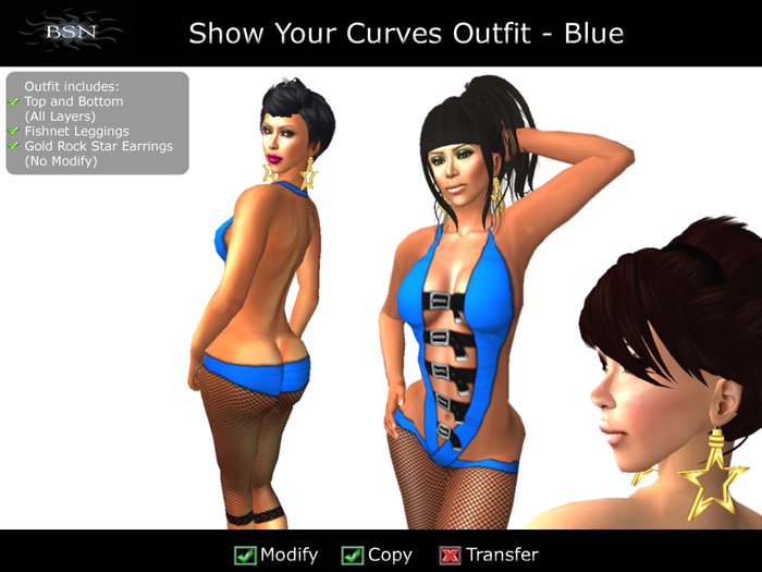 BSN Show Your Curves Outfit - Blue