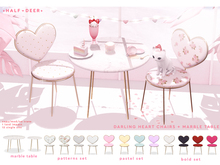 +Half-Deer+ Darling Heart Chairs + Table [FATPACK]