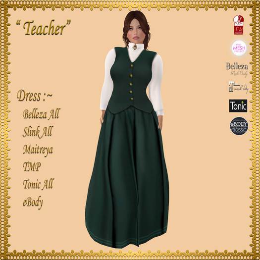 Second Life Marketplace HD Teacher Teal Western Victorian second-life-marketplace-hd-teacher-teal-western-victorian