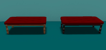 Dakota Designs Tuft Cushioned Bench Maroon set