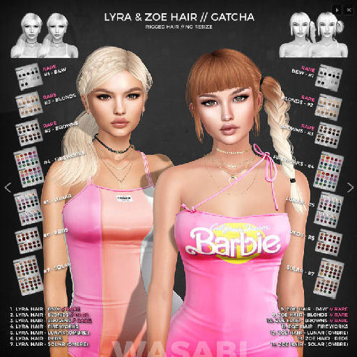 Wasabi // Zoe Mesh Hair - #10 Browns RARE