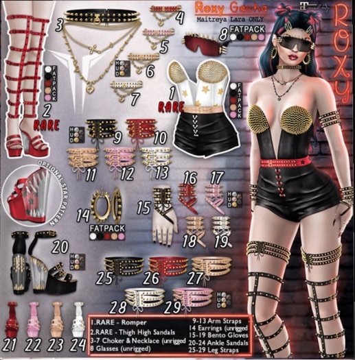 Roxy Leg Straps - Red - Common