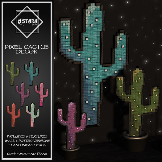Astara - Pixel Cactus Decor