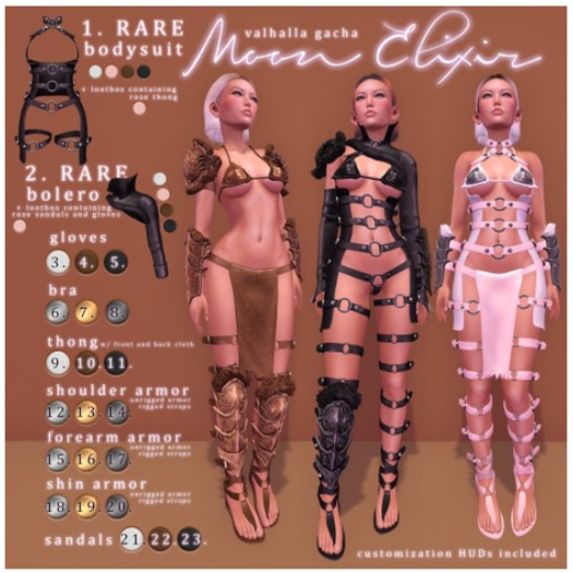 Moon Elixir - Valhalla - 2 - Lara - Rose Gloves - RARE