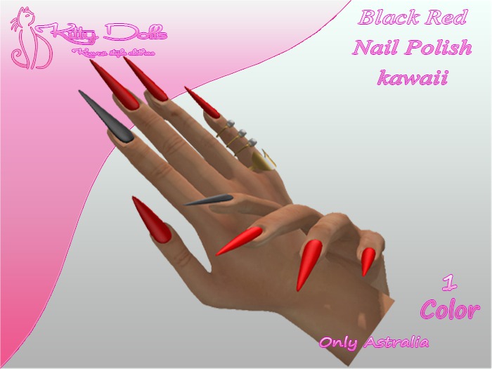 K.D Black Red Nail Polish for Astralia  - Wear me/Touch me