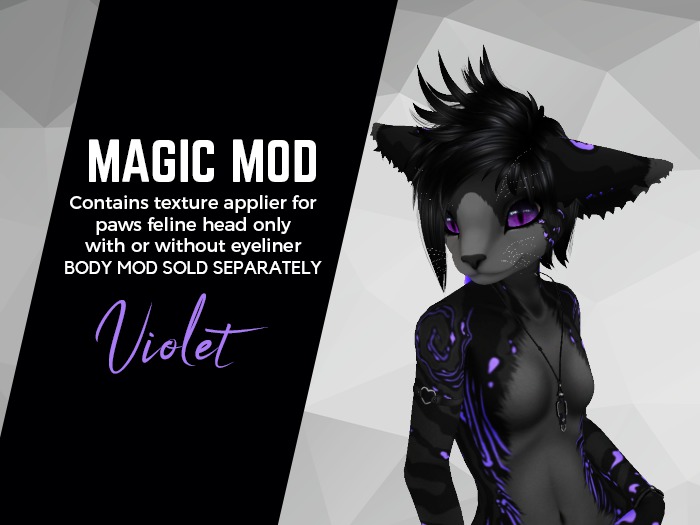 PAWS Feline Head - Magic Mod: Violet (Retired)