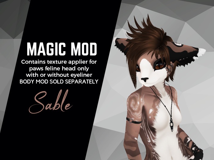 PAWS Feline Head - Magic Mod: Sable (Retired)