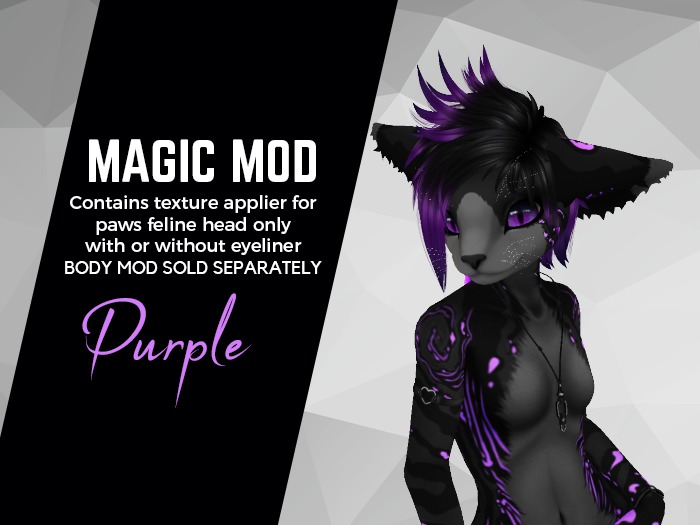 PAWS Feline Head - Magic Mod: Purple (Retired)