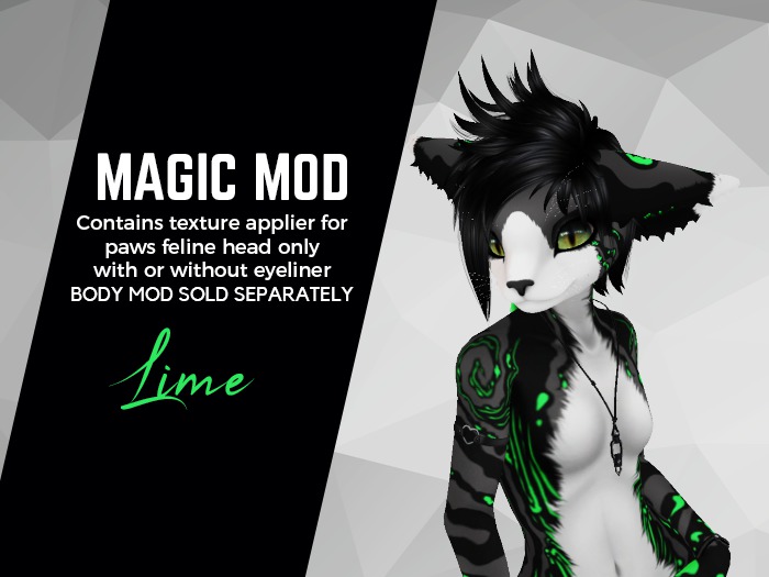PAWS Feline Head - Magic Mod: Lime (Retired)