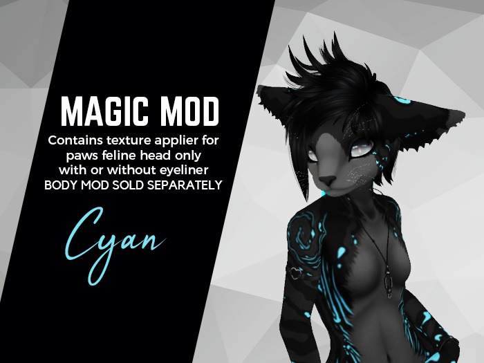 Paws Feline Head - Magic Mod: Cyan (Retired)