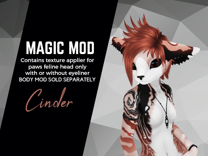 Paws Feline Head - Magic Mod: Cinder (Retired)