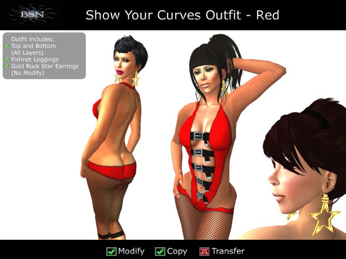 BSN Show Your Curves Outfit - Red