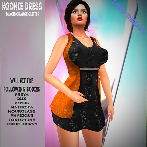 [L.T] Kookie Dress - Black/Orange (REZ ME)