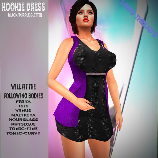 [L.T] Kookie Dress - Black/Purple (REZ ME)