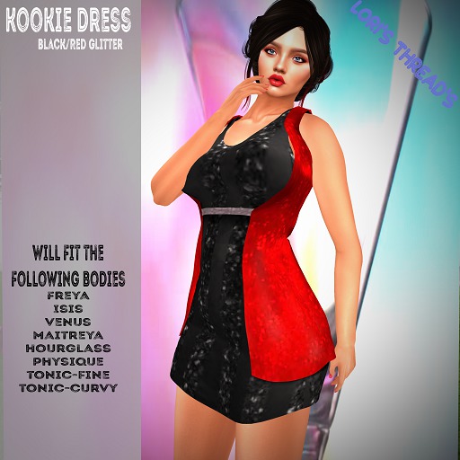 [L.T] Kookie Dress - Black/Red (REZ ME)