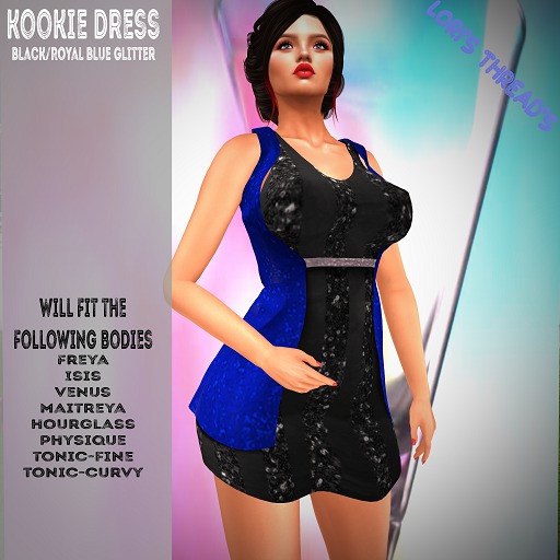 [L.T] Kookie Dress - Black/Royal Blue (REZ ME)